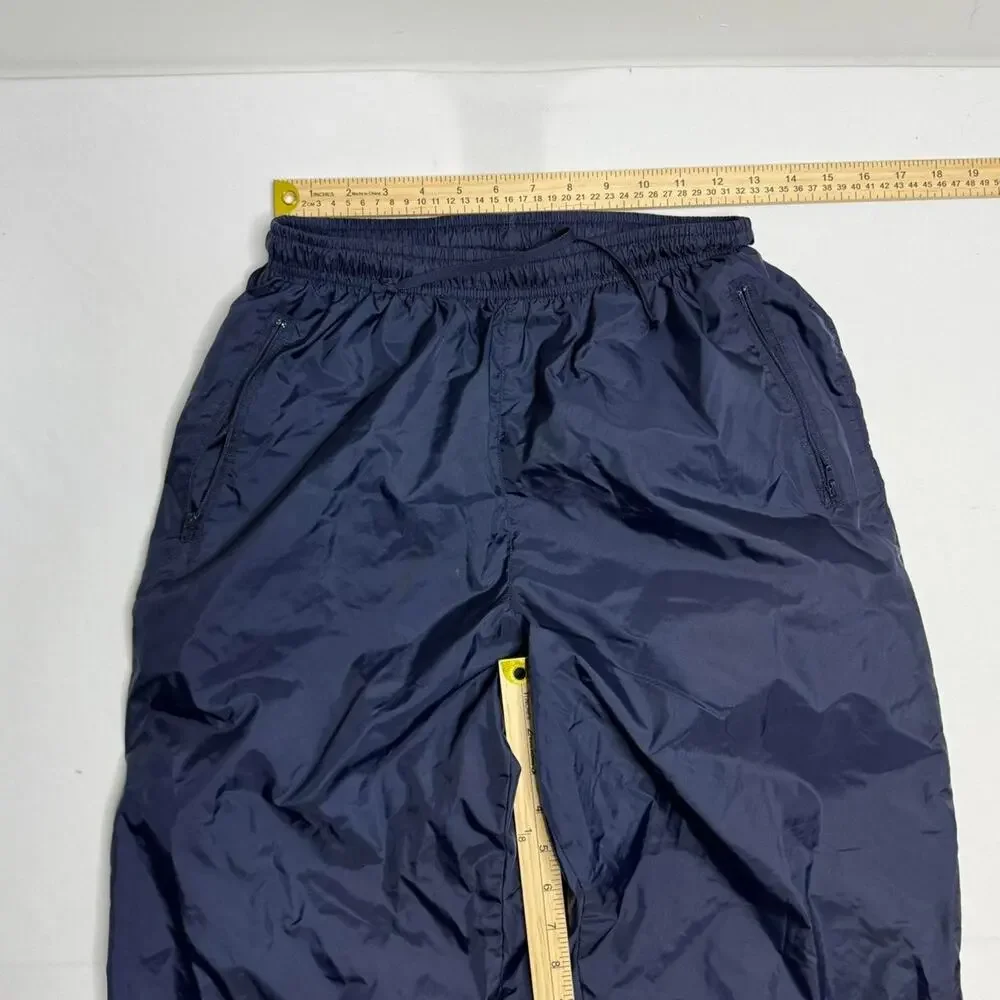 Vintage 1990s Nike Track Pants Windbreaker Pants Navy Blue Size Large